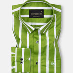 Taren Green Stripe Cotton Shirt - John Ellies
