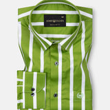 Taren Green Stripe Cotton Shirt - John Ellies