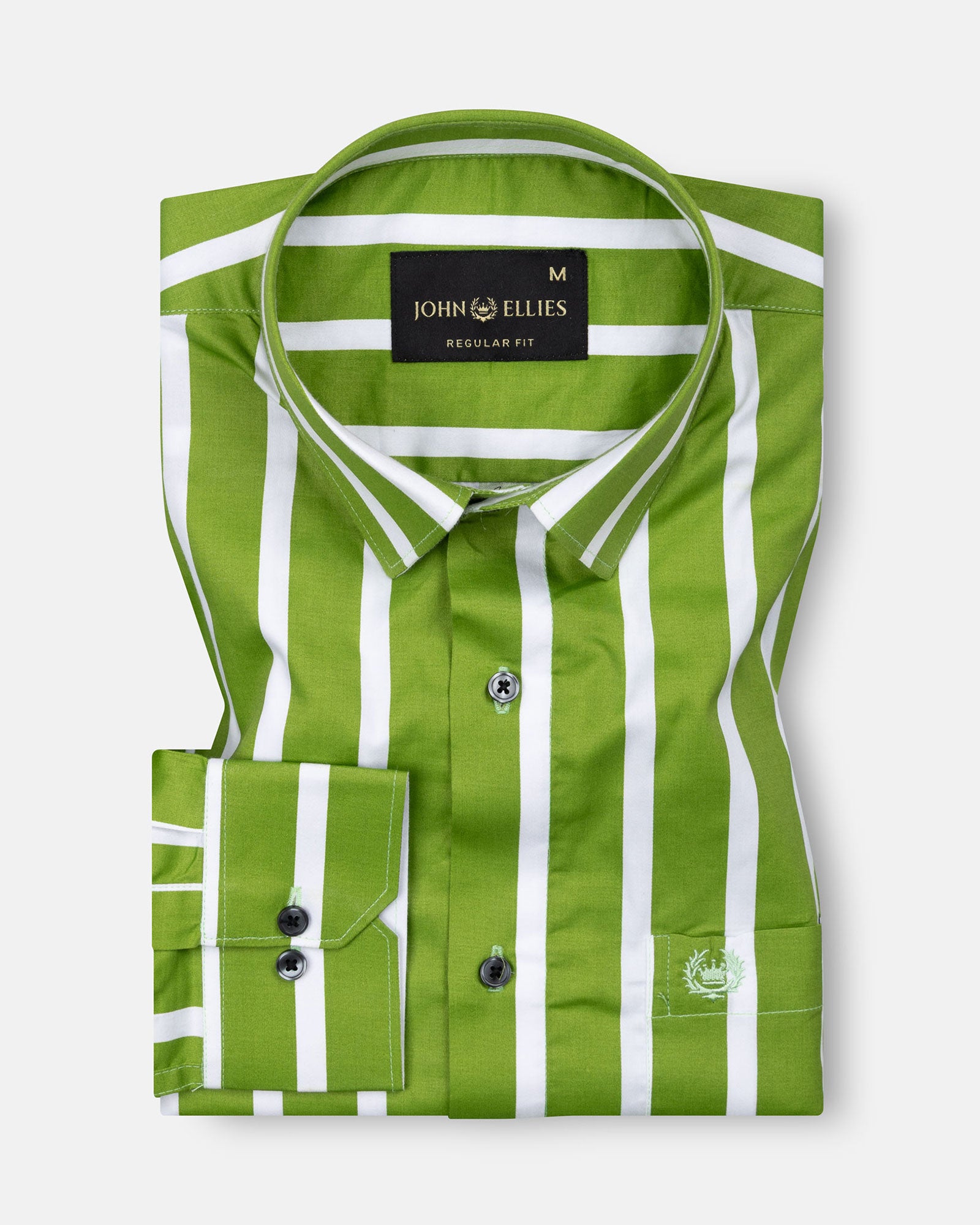 Taren Green Stripe Cotton Shirt - John Ellies
