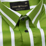 Taren Green Stripe Cotton Shirt - John Ellies