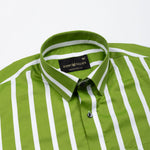 Taren Green Stripe Cotton Shirt - John Ellies