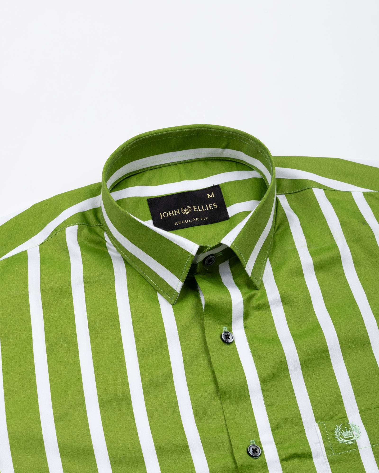 Taren Green Stripe Cotton Shirt - John Ellies
