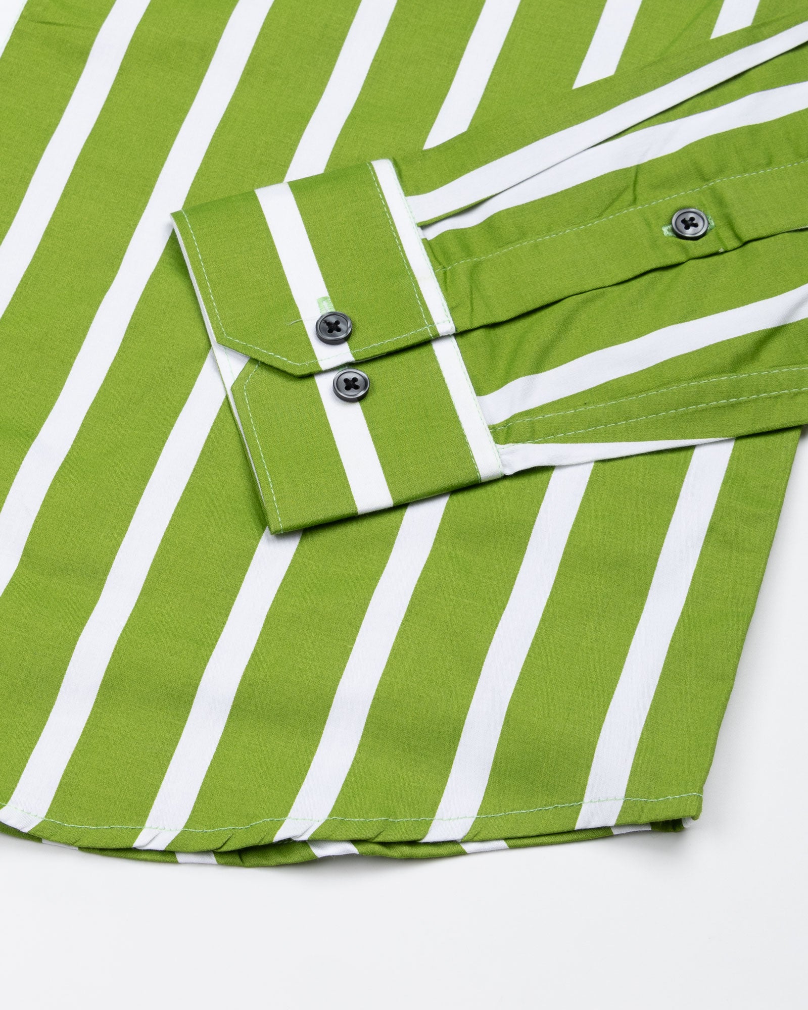 Taren Green Stripe Cotton Shirt - John Ellies