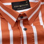 Taren Orange Stripe Cotton Shirt - John Ellies