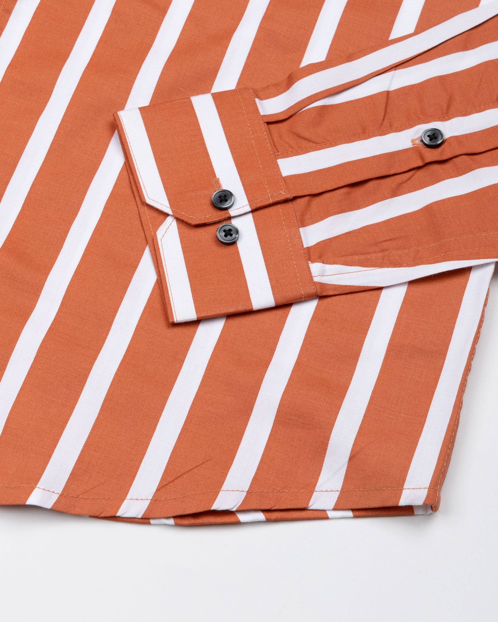 Taren Orange Stripe Cotton Shirt - John Ellies