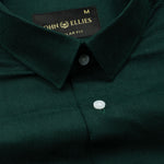 Fauren Green Plain Luxurious Linen Shirt - John Ellies
