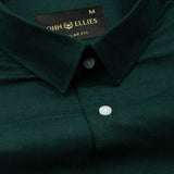 Fauren Green Plain Luxurious Linen Shirt - John Ellies