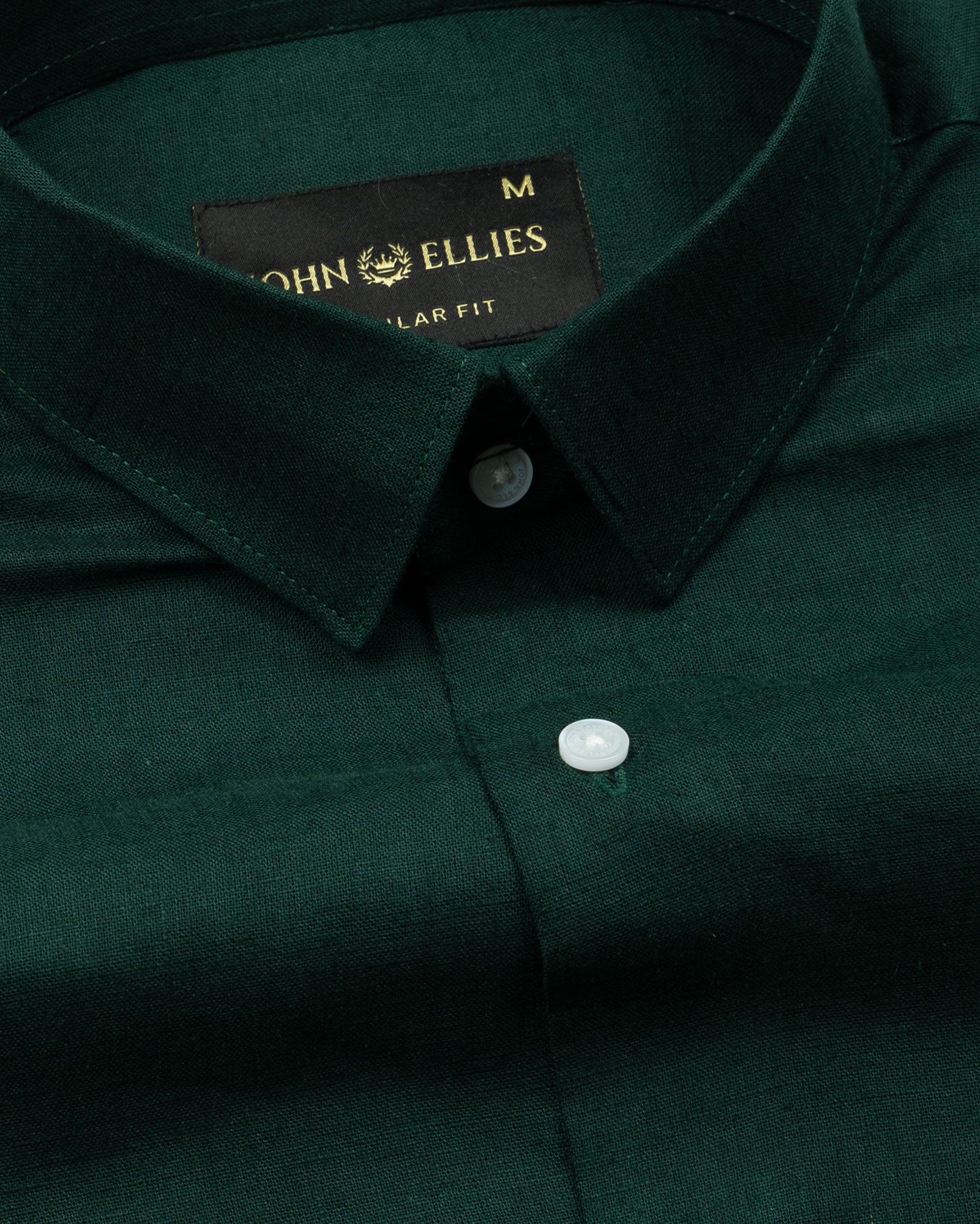 Fauren Green Plain Luxurious Linen Shirt - John Ellies