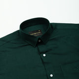 Fauren Green Plain Luxurious Linen Shirt - John Ellies