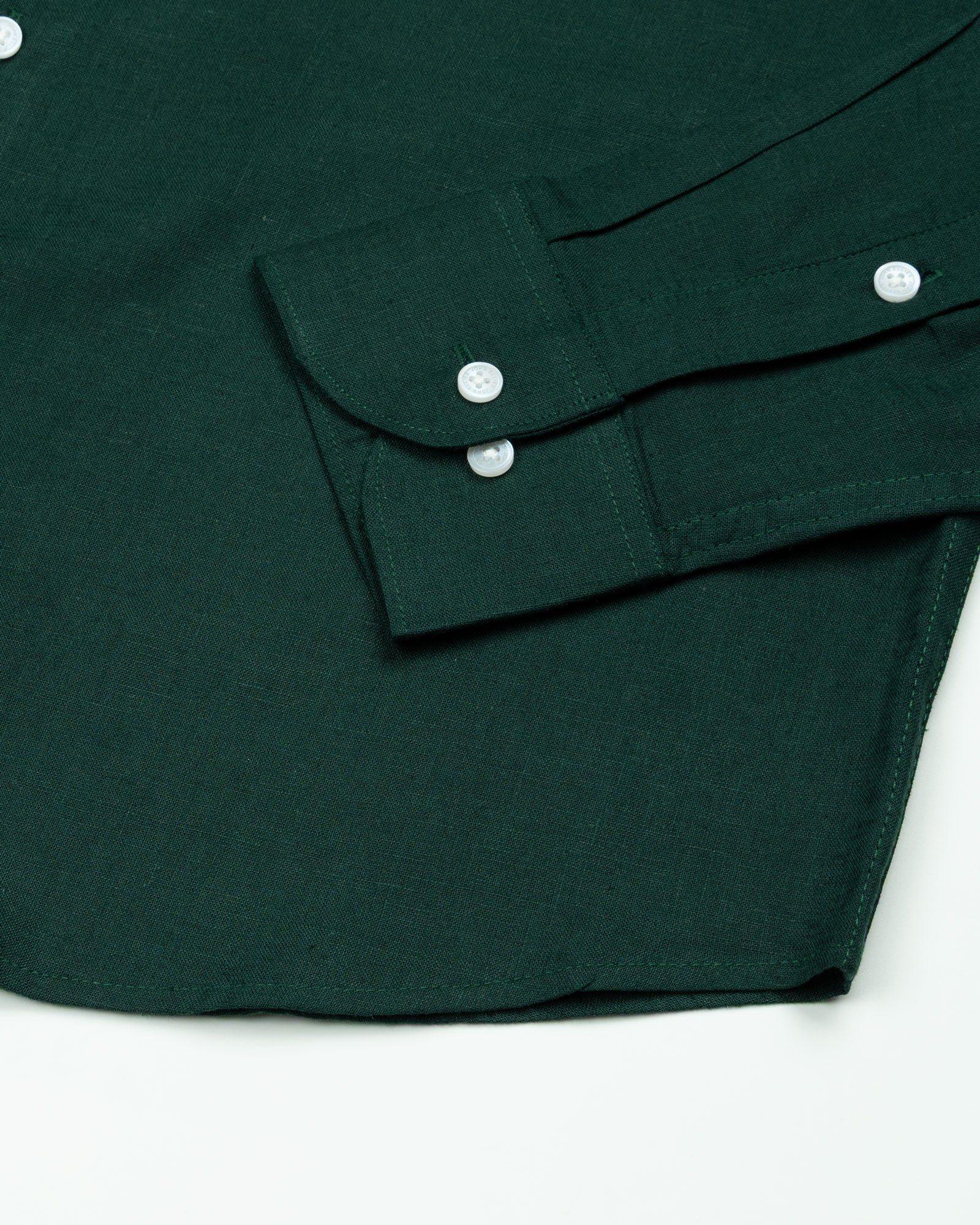 Fauren Green Plain Luxurious Linen Shirt - John Ellies