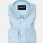 Fauren Sky Blue Plain Luxurious Linen Shirt - John Ellies