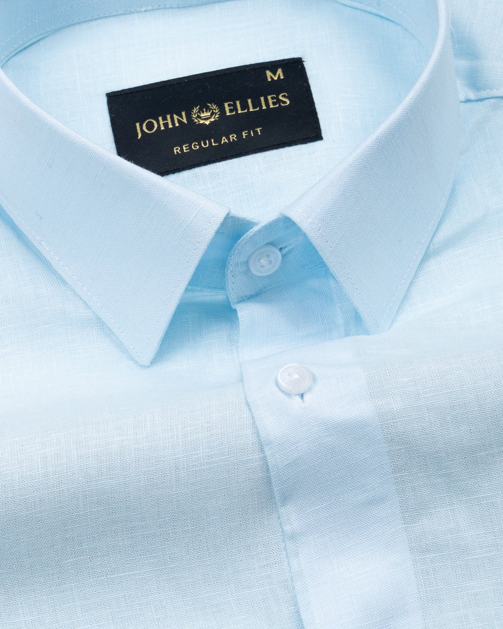 Fauren Sky Blue Plain Luxurious Linen Shirt - John Ellies
