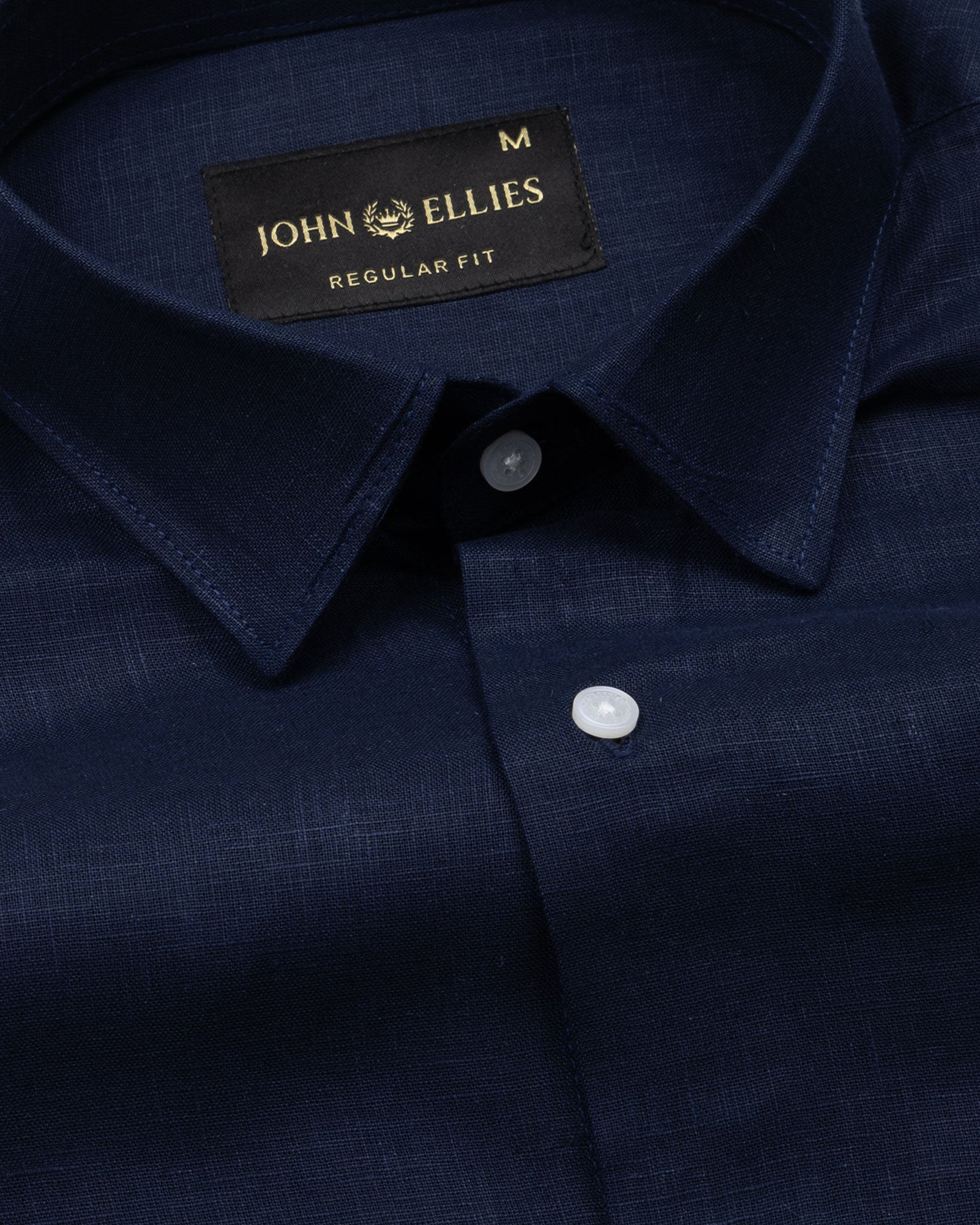 Fauren Navy Blue Plain Luxurious Linen Shirt - John Ellies