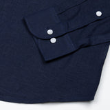 Fauren Navy Blue Plain Luxurious Linen Shirt - John Ellies
