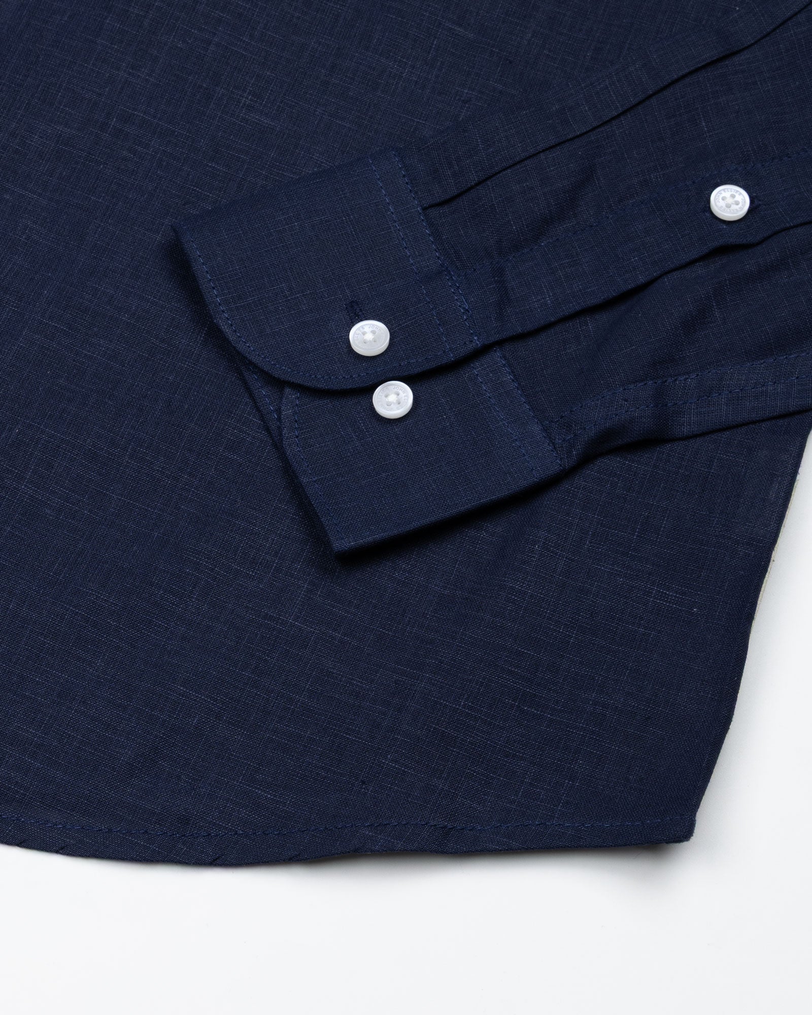 Fauren Navy Blue Plain Luxurious Linen Shirt - John Ellies