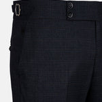Sander Navy Blue Checked Formal Italian Pant - John Ellies