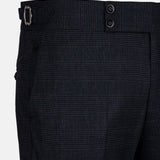 Sander Navy Blue Checked Formal Italian Pant - John Ellies