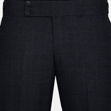 Sander Navy Blue Checked Formal Italian Pant - John Ellies