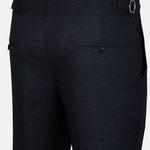Sander Navy Blue Checked Formal Italian Pant - John Ellies