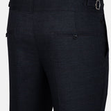 Sander Navy Blue Checked Formal Italian Pant - John Ellies