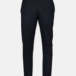 Sander Navy Blue Checked Formal Italian Pant - John Ellies