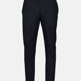 Sander Navy Blue Checked Formal Italian Pant - John Ellies