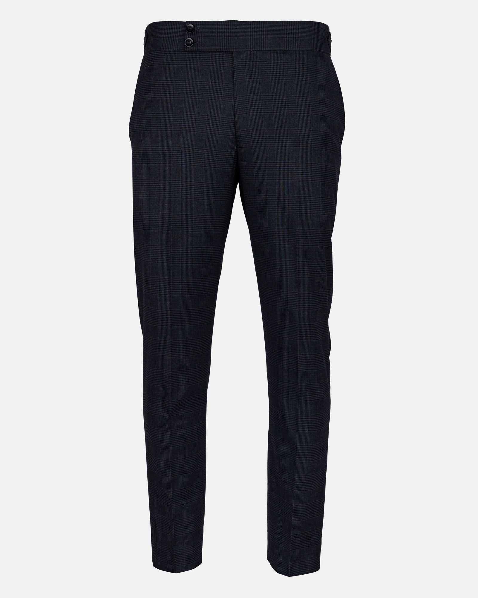 Sander Navy Blue Checked Formal Italian Pant - John Ellies