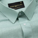 Fauren Olive Plain Luxurious Linen Shirt - John Ellies