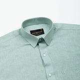 Fauren Olive Plain Luxurious Linen Shirt - John Ellies