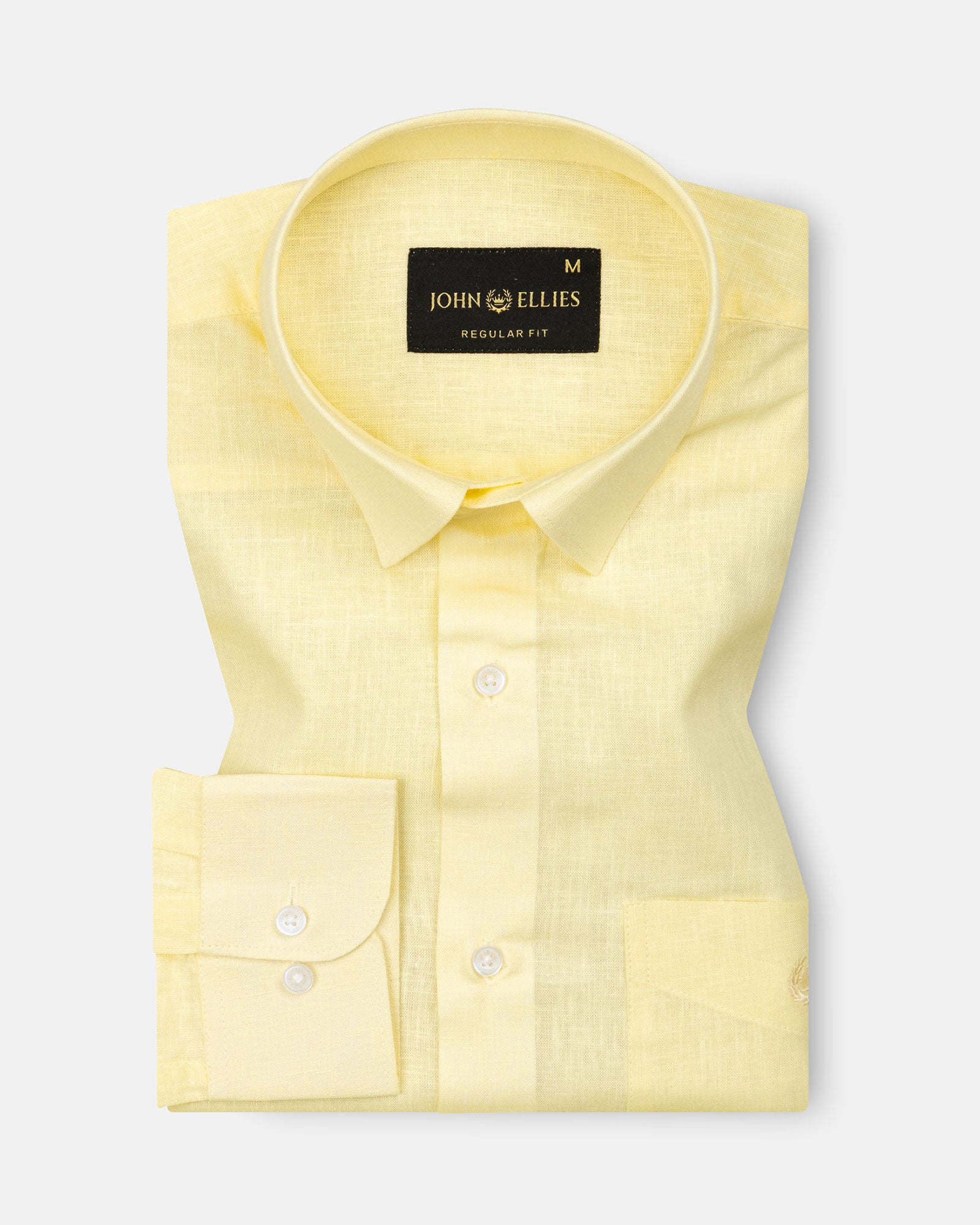 Fauren Yellow Plain Luxurious Linen Shirt - John Ellies