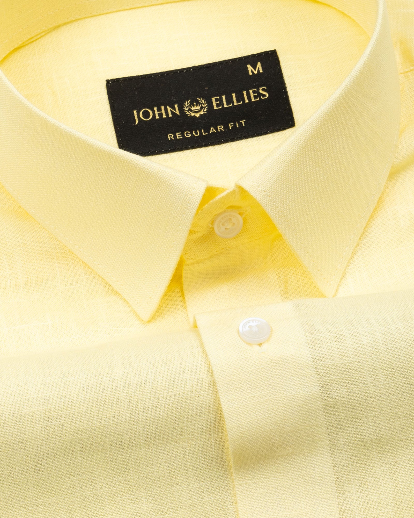 Fauren Yellow Plain Luxurious Linen Shirt - John Ellies