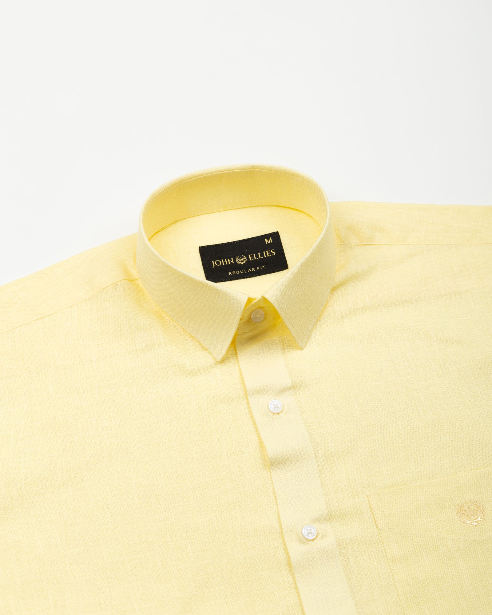 Fauren Yellow Plain Luxurious Linen Shirt - John Ellies
