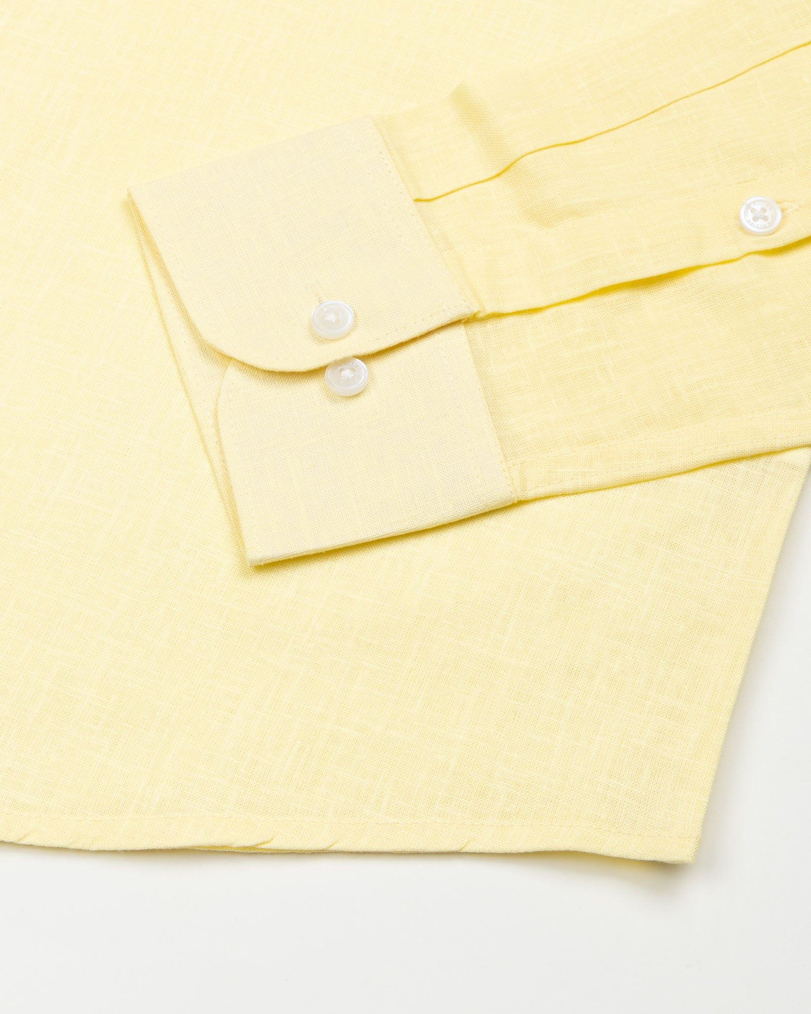 Fauren Yellow Plain Luxurious Linen Shirt - John Ellies