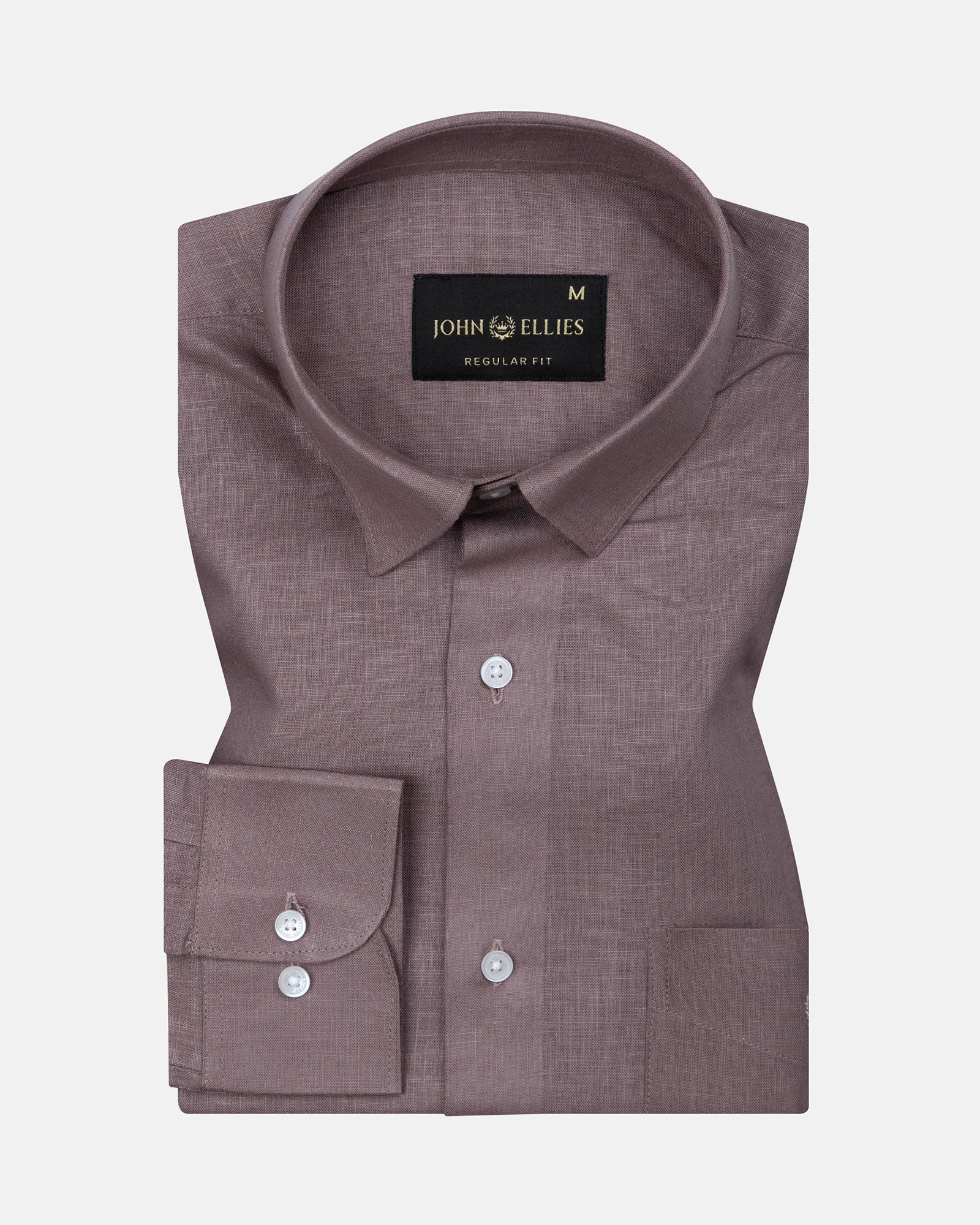 Fauren Brown Plain Luxurious Linen Shirt - John Ellies