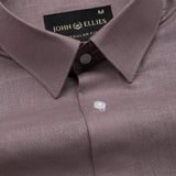 Fauren Brown Plain Luxurious Linen Shirt - John Ellies
