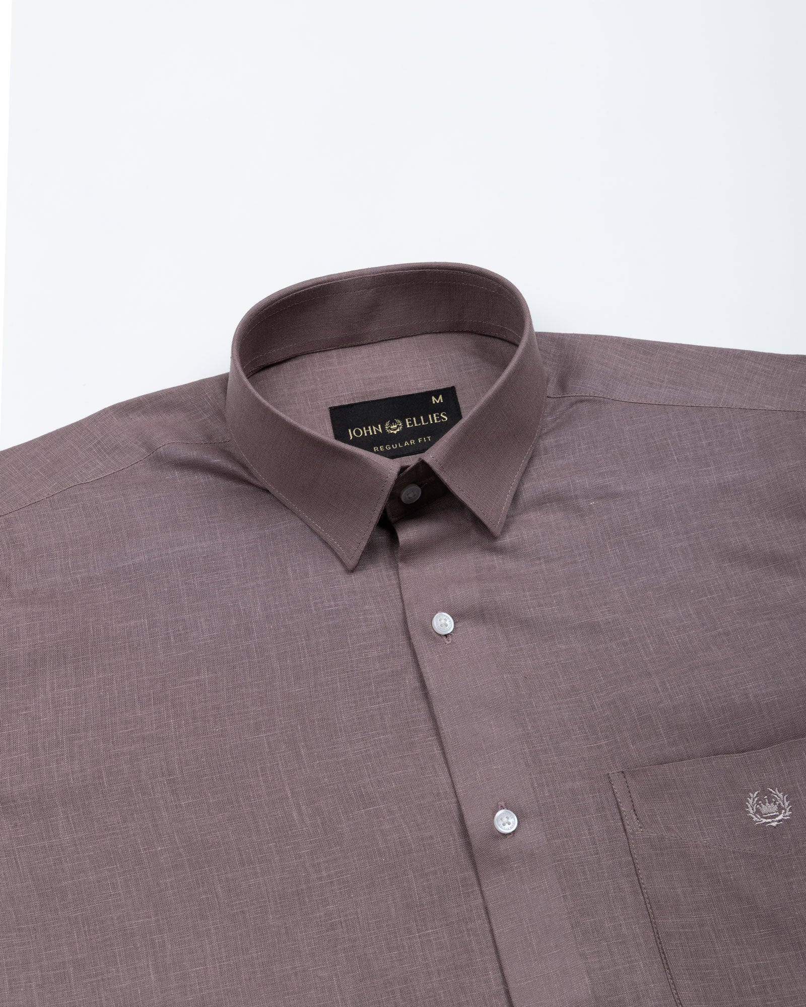 Fauren Brown Plain Luxurious Linen Shirt - John Ellies