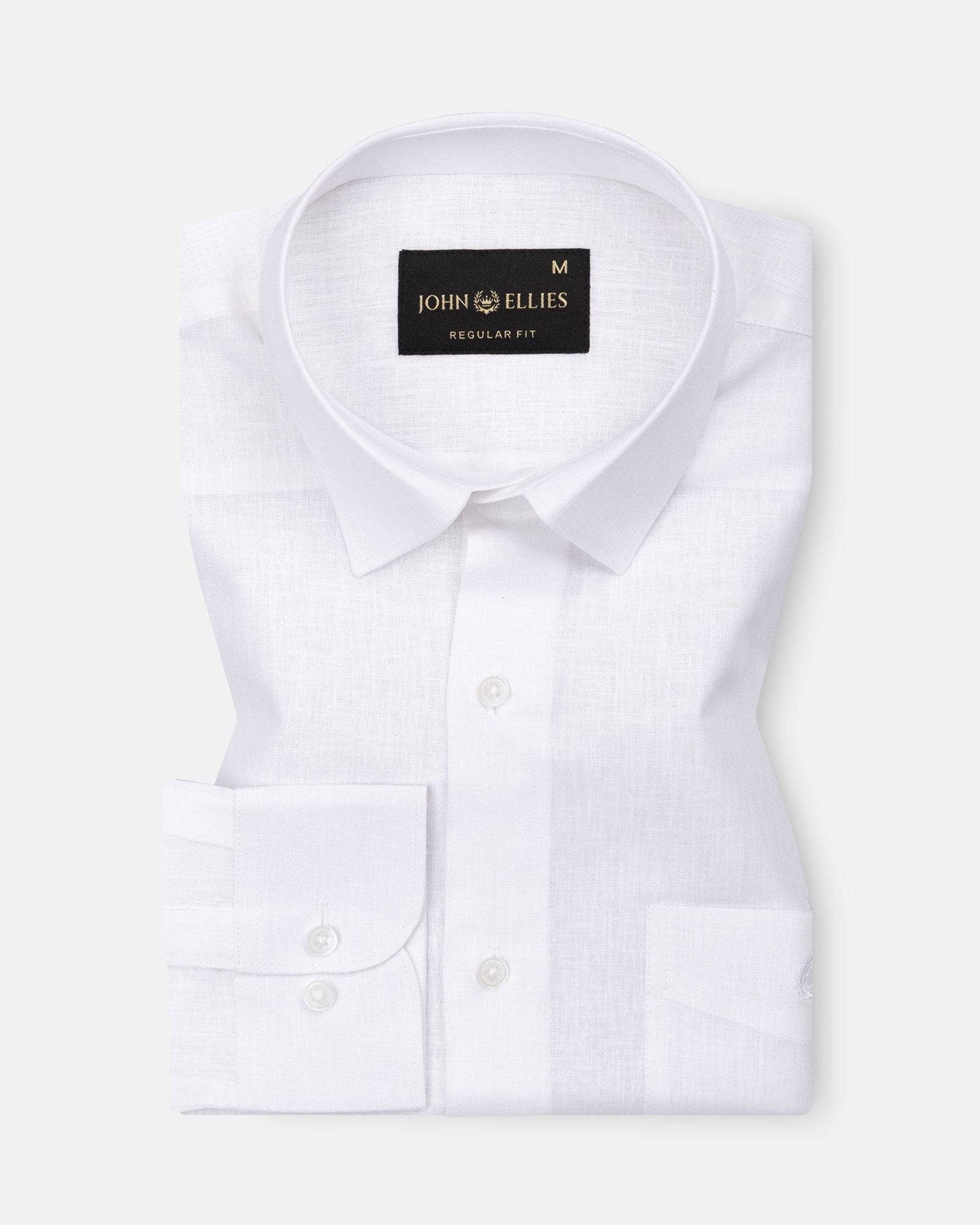 Fauren White Plain Luxurious Linen Shirt - John Ellies