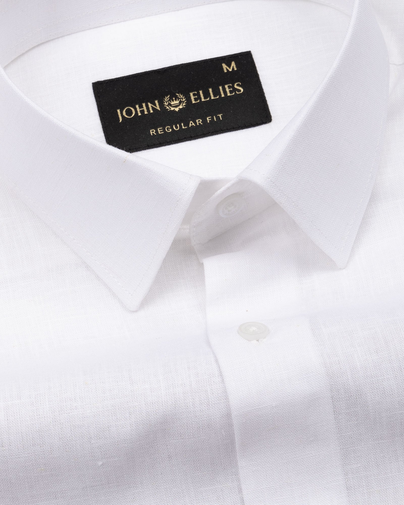 Fauren White Plain Luxurious Linen Shirt - John Ellies