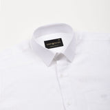 Fauren White Plain Luxurious Linen Shirt - John Ellies