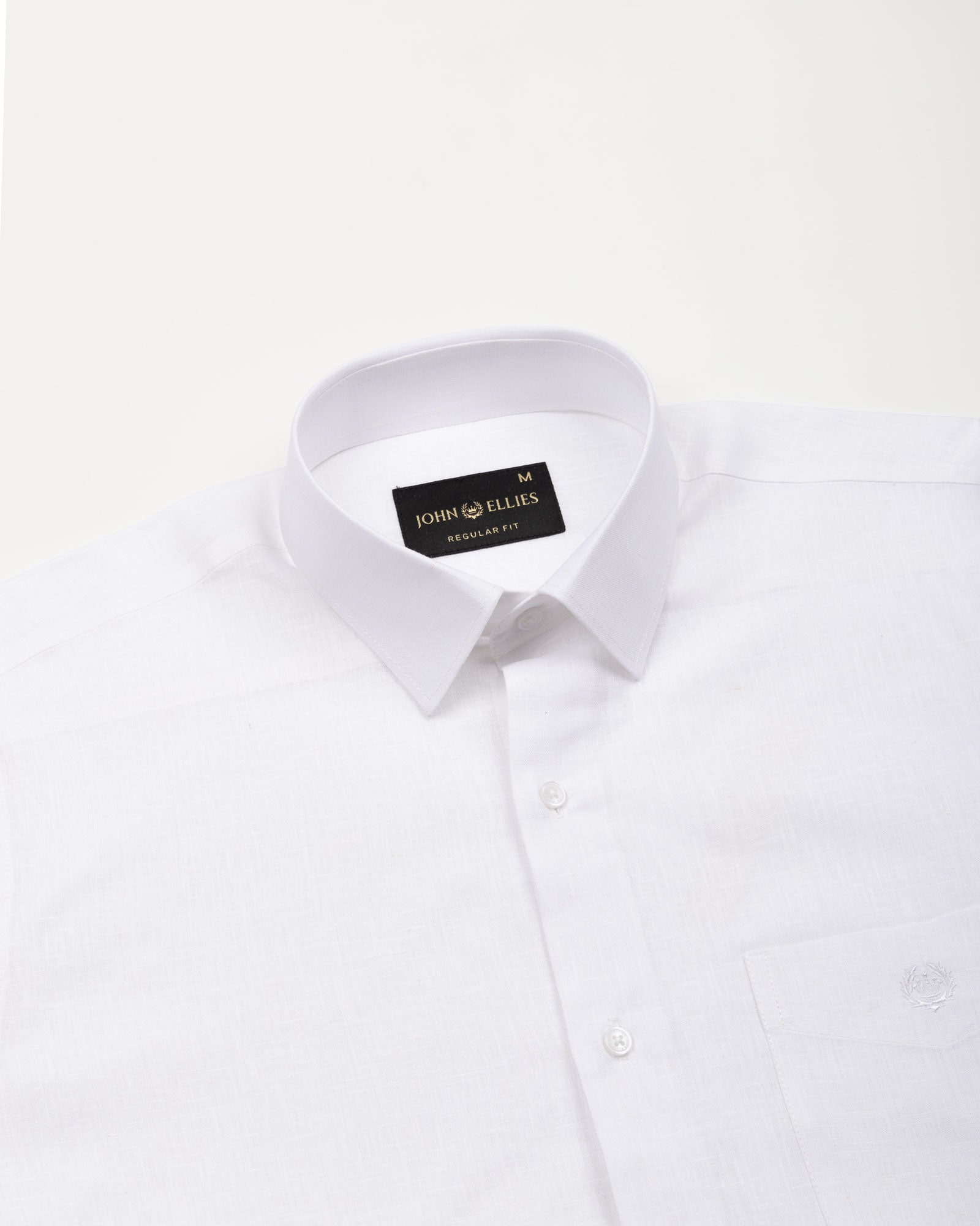 Fauren White Plain Luxurious Linen Shirt - John Ellies