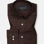 Fauren Coffee Plain Luxurious Linen Shirt - John Ellies