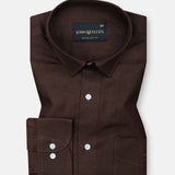 Fauren Coffee Plain Luxurious Linen Shirt - John Ellies
