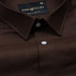 Fauren Coffee Plain Luxurious Linen Shirt - John Ellies