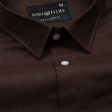 Fauren Coffee Plain Luxurious Linen Shirt - John Ellies