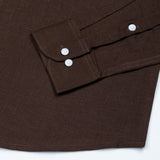 Fauren Coffee Plain Luxurious Linen Shirt - John Ellies