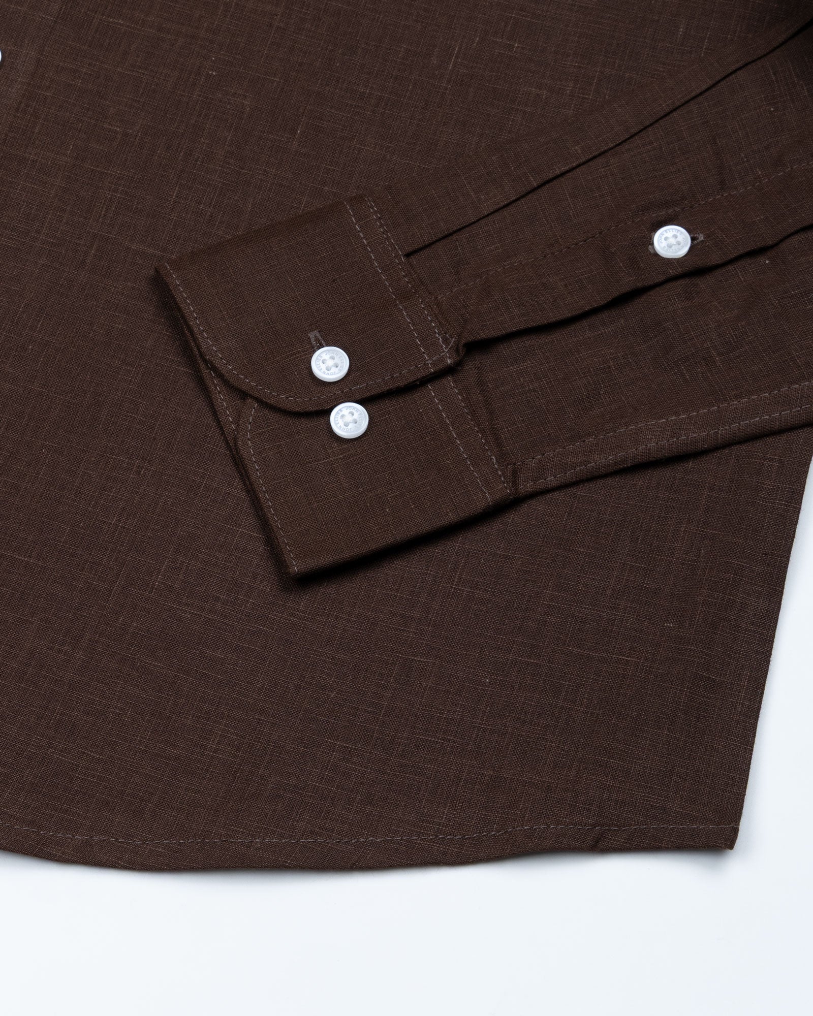 Fauren Coffee Plain Luxurious Linen Shirt - John Ellies