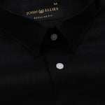 Fauren Black Plain Luxurious Linen Shirt - John Ellies