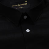 Fauren Black Plain Luxurious Linen Shirt - John Ellies