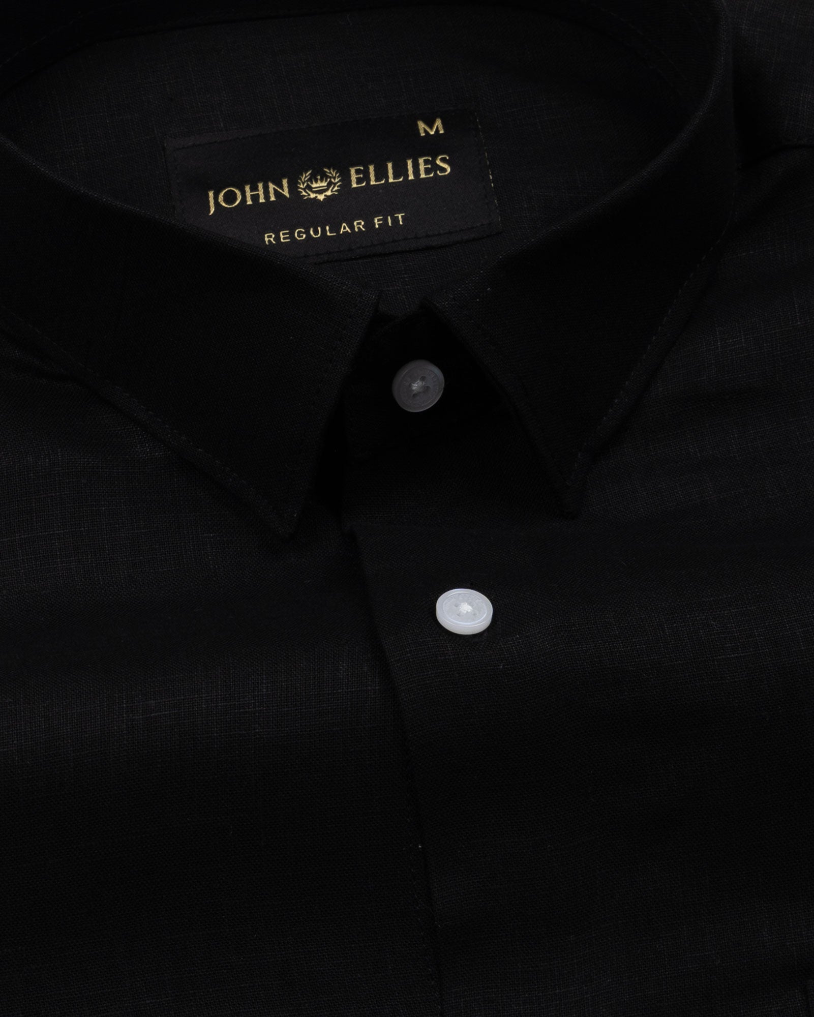 Fauren Black Plain Luxurious Linen Shirt - John Ellies