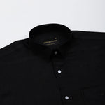 Fauren Black Plain Luxurious Linen Shirt - John Ellies